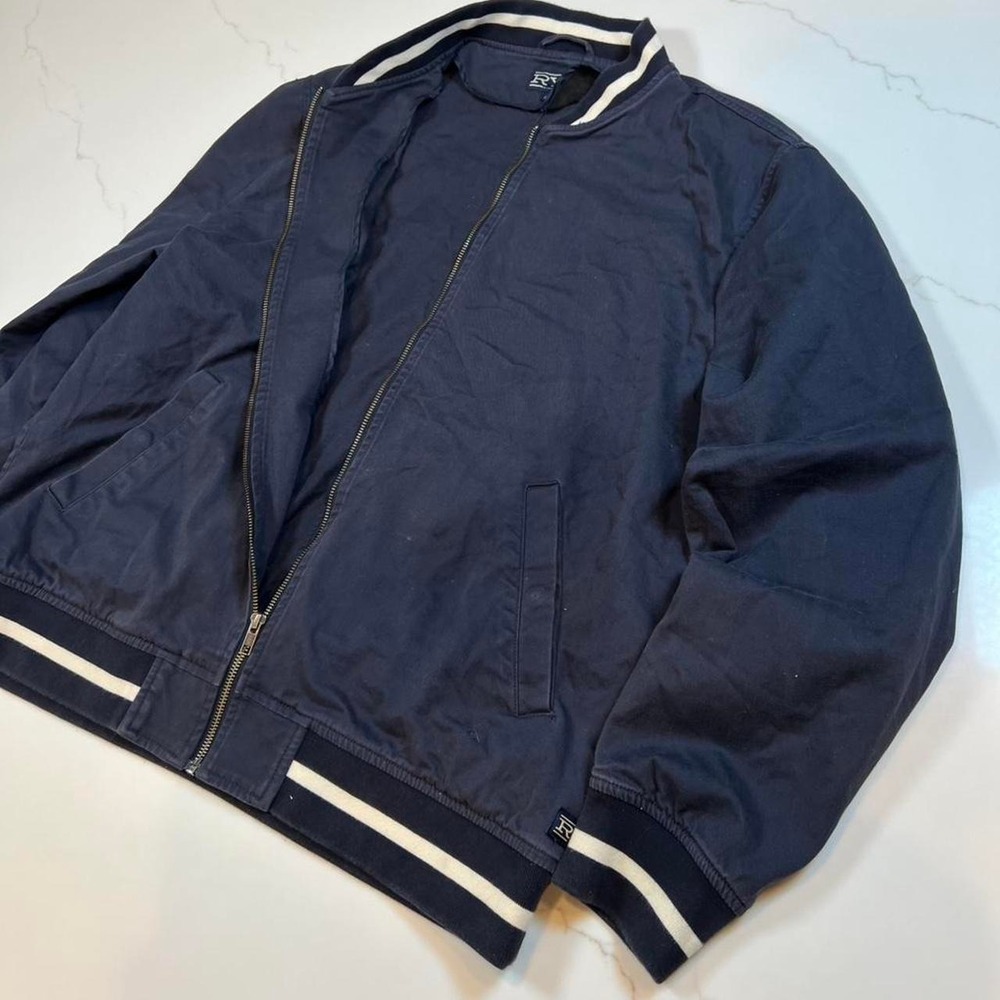 Vintage women's boxy navy zip up bomber workwear jacket Harrington‎